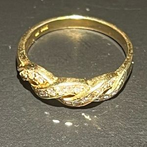 14K Diamonds Elegant Gold Braided Ring size 6.5-7